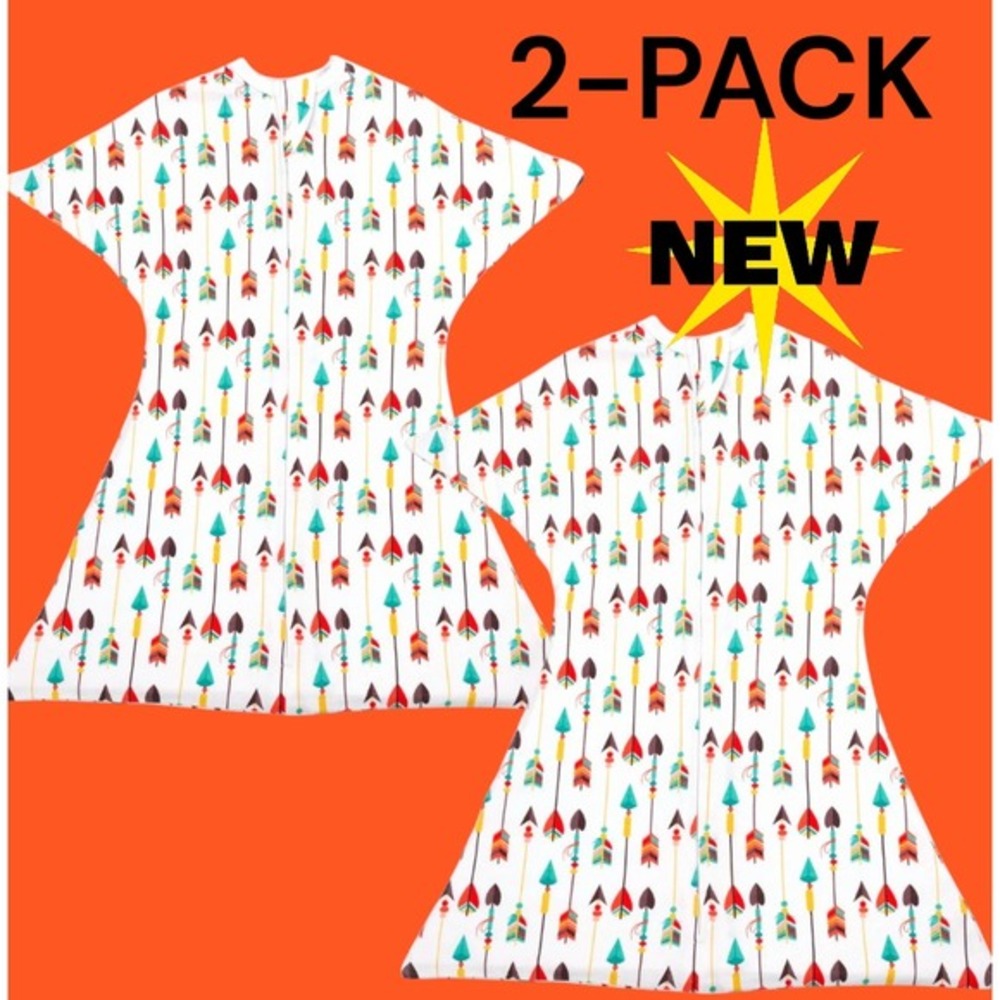 2-PK SLEEPING BABY Zipadee-Zip Sleeping Sack Cotton 3M-6M Extra Small Arrows NEW
